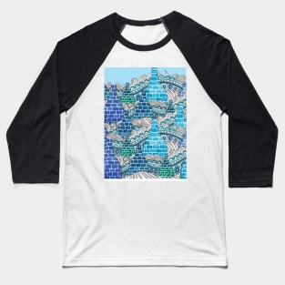 STOKE ON TRENT: BLUE ABSTRACT KILNS Baseball T-Shirt